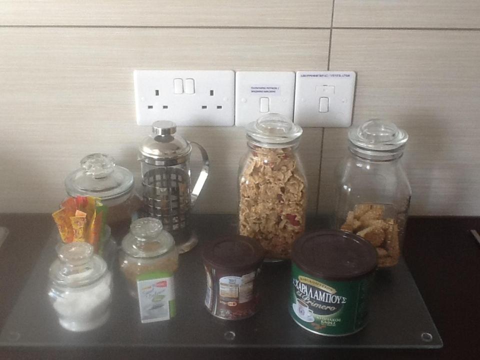 Coffee and tea station with French press and Cyprus coffee at the Vintage Suite Nicosia
