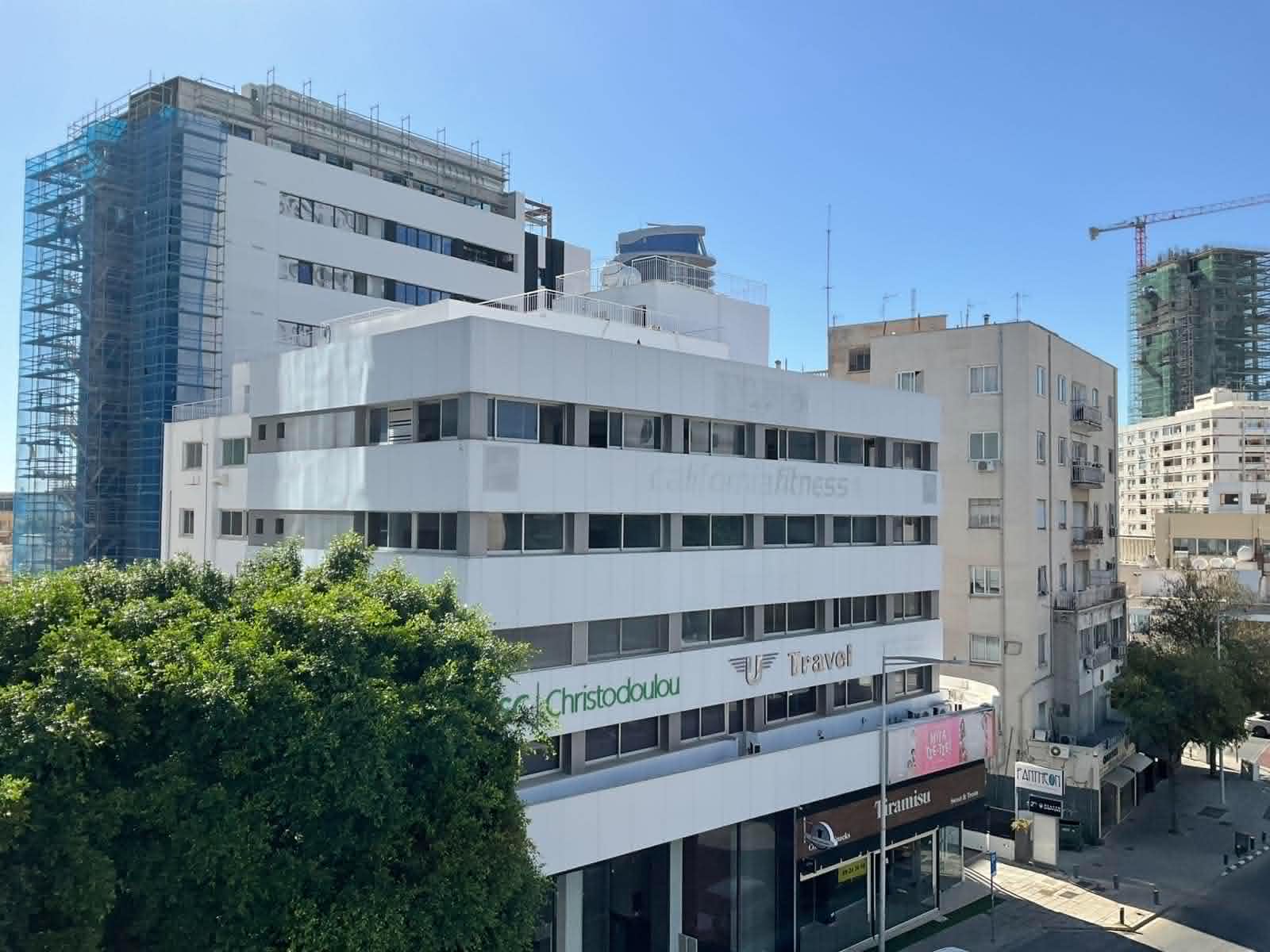 City view over Sofouli Street from the Vintage Suite in central Nicosia Cyprus